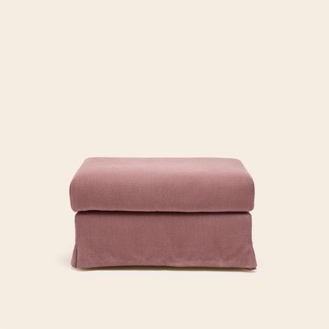 Pouf en Revêtement en tissu naturel CLARIBEL