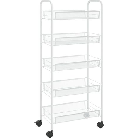 Maison Exclusive - Carrello da Cucina con 5 Ripiani Bianco 46x26x105 cm in Ferro
