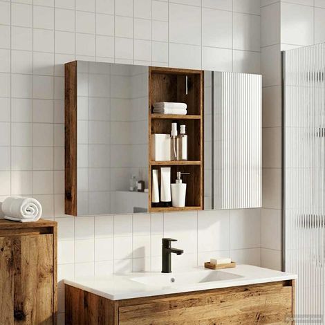 vidaXL Ensemble de Meubles de Salle de Bain 3 pc 110 x 10,5 x 60,5 cm (1/5)