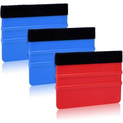 Raclette - Non spécifié - Lot de 3 - Plastique Robuste - Feutre - Couleurs Rouge et Bleu (1/4)