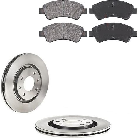 KIT FRENI ANTERIORI compatibile con PEUGEOT 206 CC (2D) - DISCHI + PASTIGLIE OEM: P 61 066 , P 61 069 , P 61 067 , P 61 065 / 15841 , 17336 /SOSTITUZIONE DIRETTA/BASSA POLVERE/SILENZIOSO (1/5)