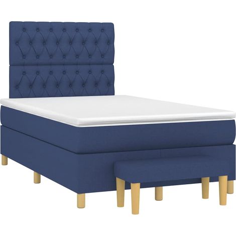 Boxspringbett mit Matratze Blau 120x190 cm Stoff (1/5)