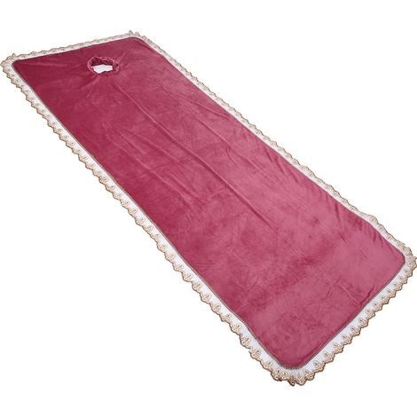 Housse de table de massage professionnelle pour spa, drap de massage perforé, adaptée aux salons de beauté, rouge violacé. (1/5)