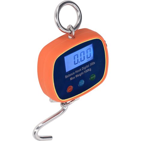 Balance numérique portable à crochet avec écran LCD, mini-balance suspendue, poids maximal 100 kg (220 lb), 90-240 V