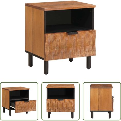 vidaXL Massivholz Nachttisch - Nachttisch Braun 40 x 33 x 46 cm Massivholz Mango (1/5)