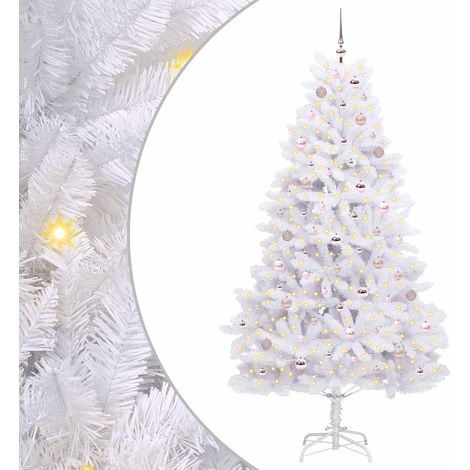 Albero di Natale Artificiale con Rami Pieghevoli Bianco 210 cm vidaXL (1/5)