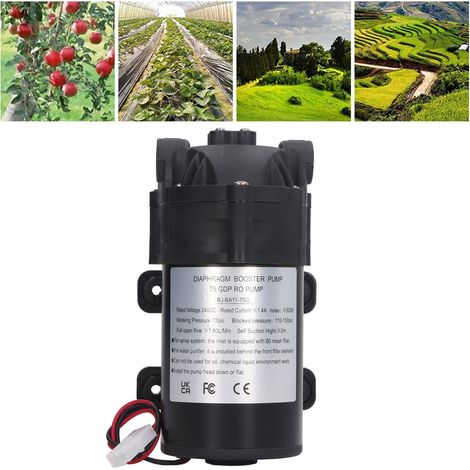 Pompe de surpression à membrane DC24V, 60W, 100G, pompe auto-amorçante à filetage interne 3 points, pompe d'atomisation, sans adaptateur. (1/5)