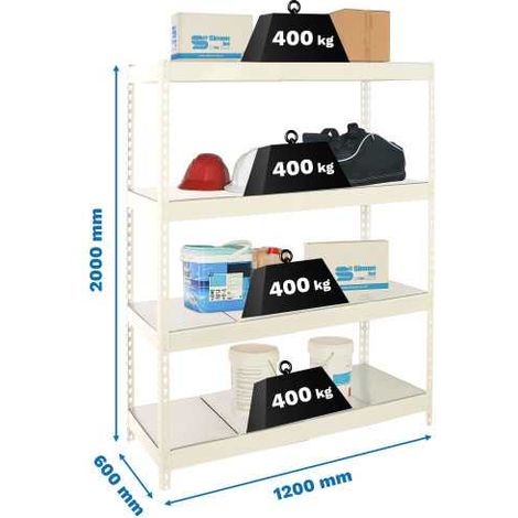 Estanteria 2000x1200x600 ECOFORTE 1206/4 METAL BLANCO/GALVA marca SIMONRACK (1/2)