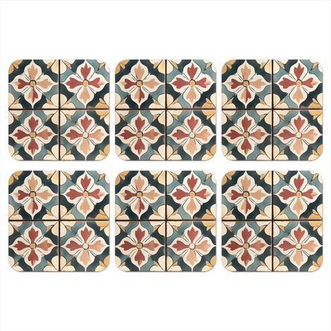 DESSOUS DE VERRE Décoration - Carreaux - Espagnol - Vintage Lot de 6 10x10 (1/5)
