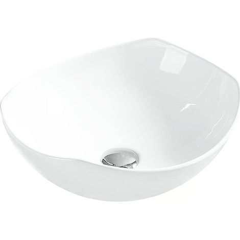 Lavabo cerámico sobre encimera, 41x38x16 cm, Blanco