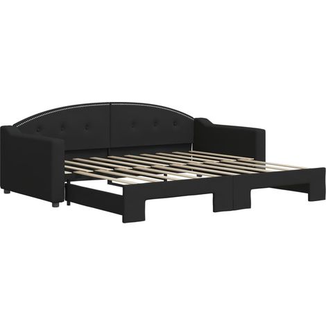 Maison Exclusive - Lit de jour avec lit gigogne noir 90x190 cm tissu