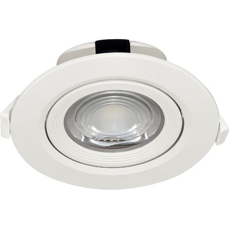 Spot COB LED encastrable rond blanc orientable 10W IP20 4000K (1/5)