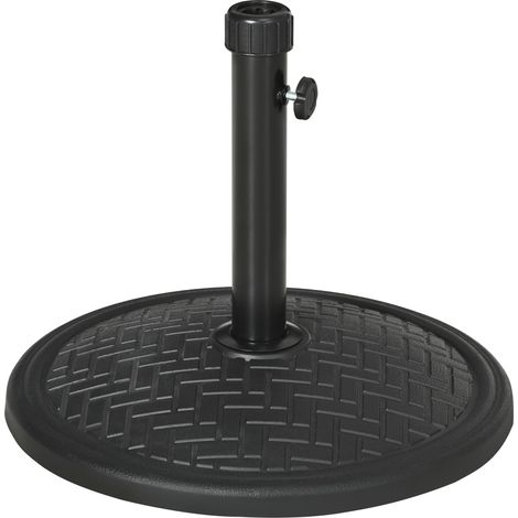 Base per Ombrellone Ø46 cm da 14kg per Pali da Ø3,8 e Ø4,8 cm in Metallo e Cemento Nero