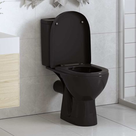 vidaXL Abattant WC à fermeture en douceur Libération rapide Noir (1/5)