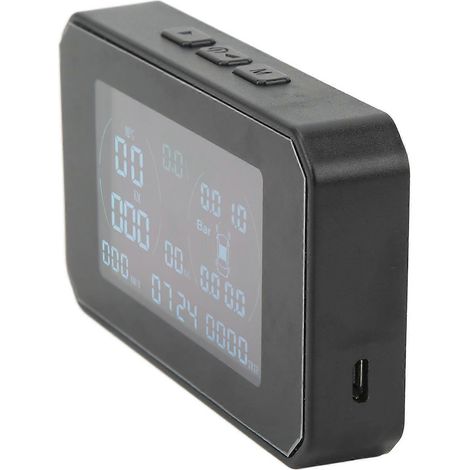 Sistema de monitoreo de presión de neumáticos con 4 sensores externos, carga solar, resistente al agua y multifunción para vehículos recreativos y camiones. (1/5)