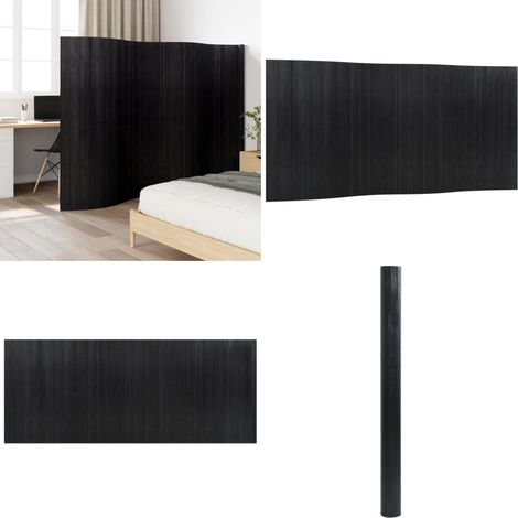 Cloison de séparation noir 165x400 cm bambou - Séparateur De Pièce - Écran Divisoire - Cloison Pliable - Décoration Murale - Bambous - Home & Living (1/5)