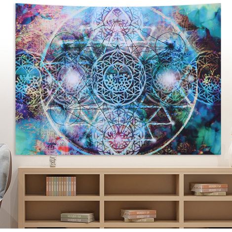 Wandteppich aus Polyester mit abstraktem geometrischem Muster, 150 x 130 cm (1/5)