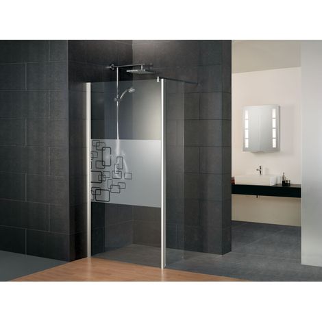 Schulte – Paroi de douche à l'italienne 120 x 30 x 190 cm – Verre de sécurité 6 mm anticalcaire – Profilé chromé décor Softcube – Montage réversible