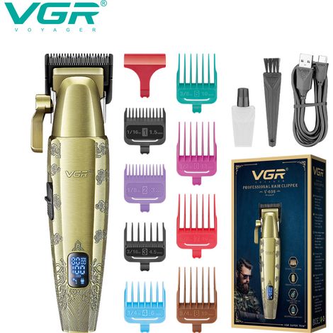 Tondeuse à cheveux en métal, tondeuse électrique à affichage numérique, tondeuse rechargeable haute puissance (1/4)