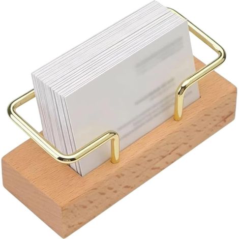 Porte-cartes De Visite En Bois De Pour Bureau - Porte-cartes En Bois Avec Grande Capacité, Élégant Porte-cartes/présentoir Pour Bureau, Réception, Magasin, Stand De Foire (Wooden color) (1/5)