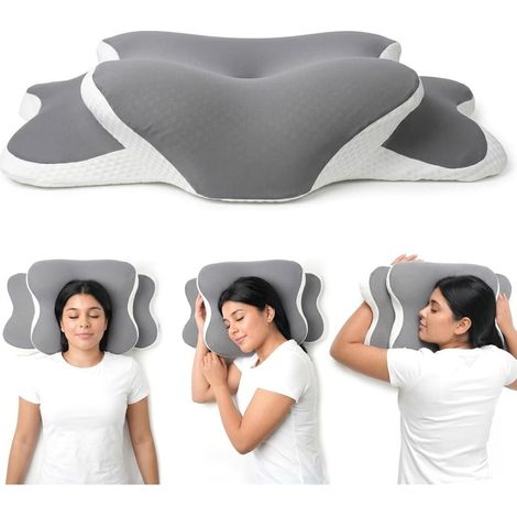 TRADE SHOP - Cuscino Cervicale Per Dormire Supporto Collo Spalle Design Ortopedico Federa Traspirante - (1/5)