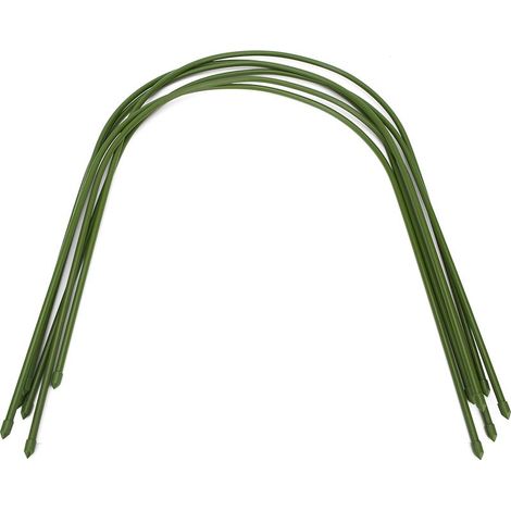 Estructura de soporte en forma de arco para invernadero, 6 piezas, tubos de acero recubiertos de plástico, accesorios de jardinería. (1/5)
