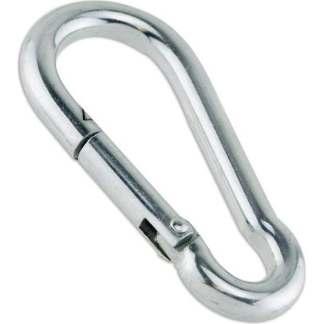 5 mousquetons mesurant 100x10 mm  Crochet de carabine en acier galvanisé avec une capacité de charge de 350kg Fermeture à ressort avec mousqueton