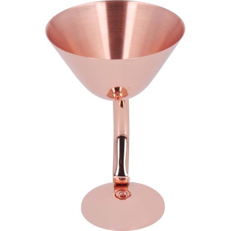 Verre à cocktail Martini 150 ml en acier inoxydable plaqué cuivre, verre à vin, accessoires de bar, or rose (1/5)