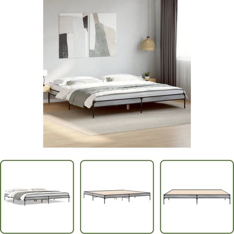 Cadre de lit bois - Cadre de lit sans matelas sonoma gris 200x200 cm (1/5)