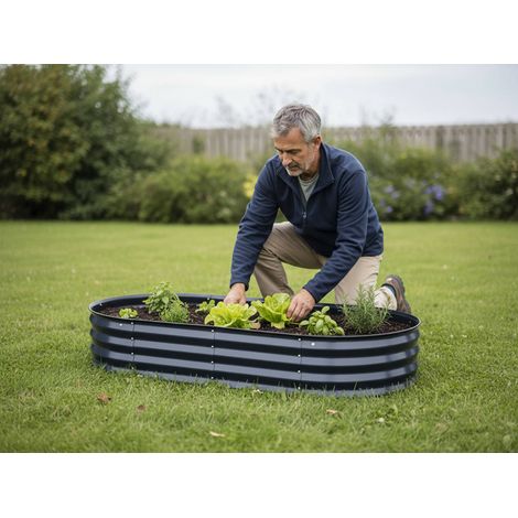 Carré potager au sol anthracite S - Esschert Design (1/5)