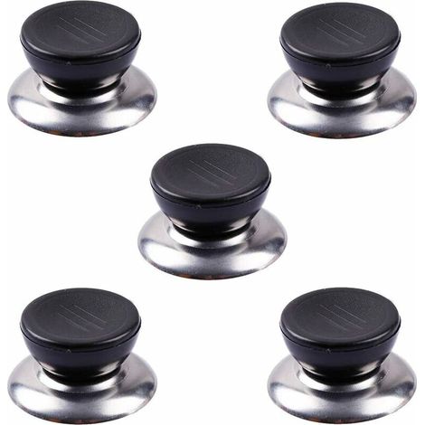 5PCS Remplacement Casserole Couvercle Bouton/Poignée,Couvercles Universels Résistants À La Chaleur Ustensiles en Acier Inoxydable Couvercle Poignée Boutons pour Accessoire De Cuisine (1/5)