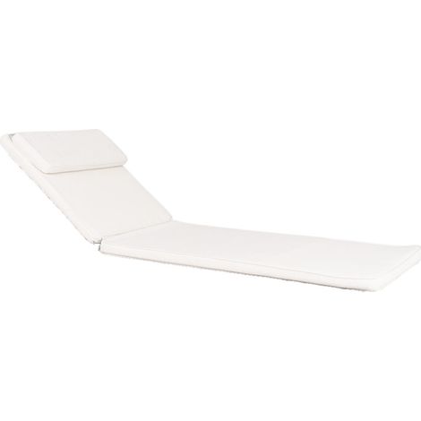 Coussin 62x200 cm pour bain de soleil en coton blanc (1/3)