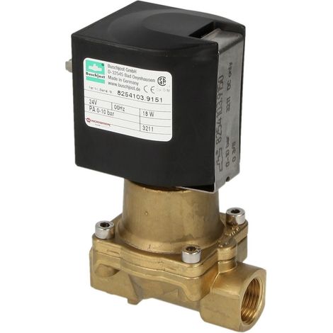 Electrovanne Buschjost 8254103.9151.0240 G3/8,3,0m³/h,0-10bar +110°C,FPM, 24VDC