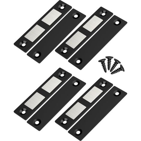 Lot de 4 paires d'aimants extra-forts pour portes de placard, verrous magnétiques ultra-fins, fermetures magnétiques pour portes coulissantes, convient aux placards, meubles, cuisines et usage domesti (1/5)