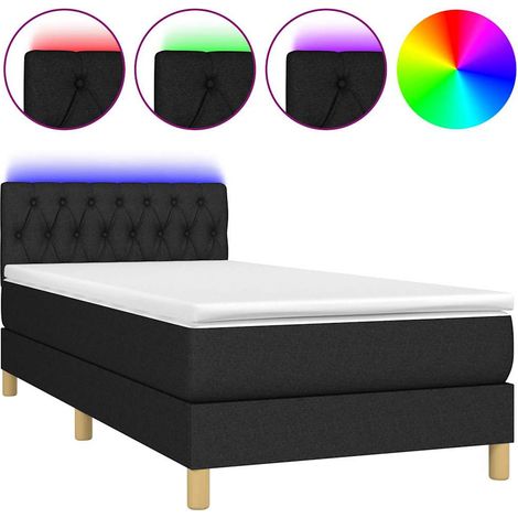 Maison Exclusive - Boxspringbett mit Matratze & LED Schwarz 100x2 (1/5)