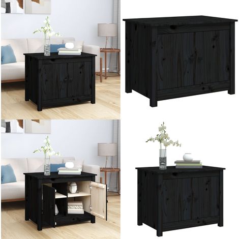 Table basse Noir 71x49x55 cm Bois massif de pin - Table Basse - Meuble TV - Table D'appoint - Table Ronde - Table Design - Home & Living (1/5)
