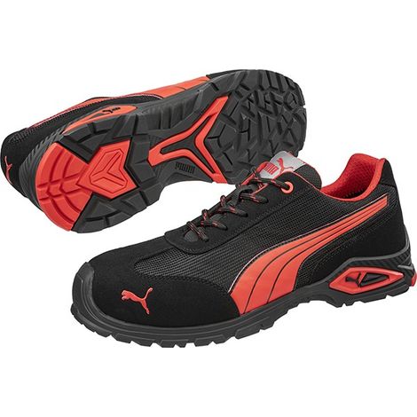 Chaussures de sécurité basses S1PL MADRID noir/rouge - PUMA SAFETY - 642740 40
