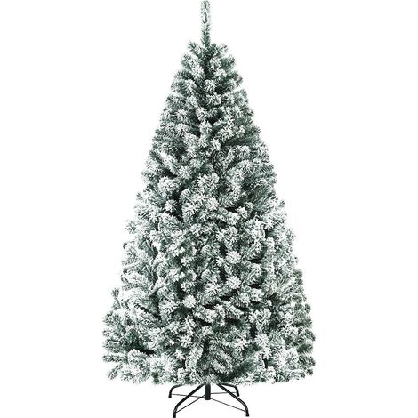 180 cm künstlicher Weihnachtsbaum mit Schnee und Metallständer (1/5)