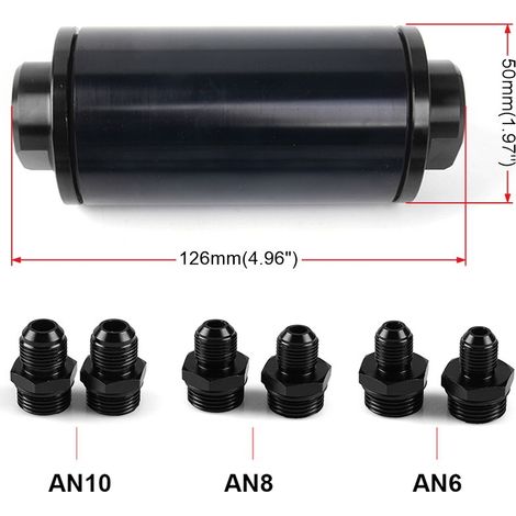 Car modification fuel filter, gasoline filter, magnetized gasoline filter element, 50mm - all black (1/3)