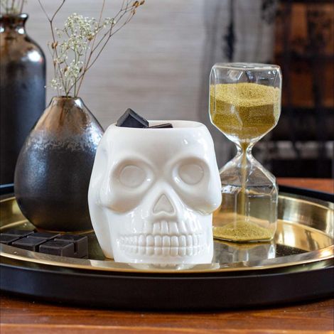 Totenkopf teelicht duftlampe keramik aroma diffusor