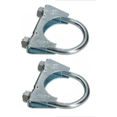 - Lot de 2 colliers de serrage pour tuyau d'échappement - 45 mm - Pour montage d'antennes, de tuyaux, de mâts - Collier de serrage universel pour raccords de tuyaux (1/5)