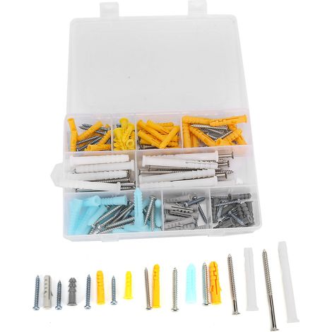 Kit de 200 vis autoforeuses avec chevilles pour réparation de meubles de cuisine et maison (1/5)