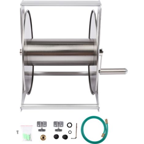Support mural automatique pour enrouleur de tuyau d'arrosage, kit de rangement de tuyau de jardin, porte-tuyau portable avec enrouleur, outil de stockage pour tuyau 3/4 pouces (UE).