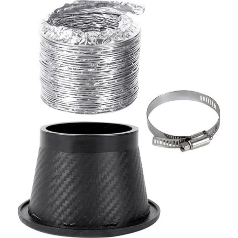 Tuyau d'admission turbo en fibre de carbone, tuyau d'admission d'air Turbo Tuyau d'entrée turbo en fibre de carbone facile à installer pour pare-chocs de voiture pour la plupart des véhicules (1/5)