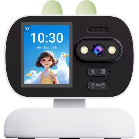 Caméra de Surveillance Intérieure WiFi 2K 3MP avec Écran Intégré, Appel Vidéo Bidirectionnel en Un Clic, Caméra IP PTZ 355°/90°, Vision Nocturne IR 25 m, Détection de Mouvement, Alarme, Zoom Numérique (1/3)