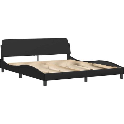 Estructura de cama Dover cuero sintético negro 180x200 cm vidaXL (1/4)