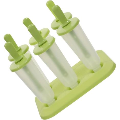 6 Pièces Moules à Glaces Ronds Réutilisables en Plastique Vert pour Pops Maison, Moule à Glaces et Gâteau Facile à Démouler pour Été (1/5)