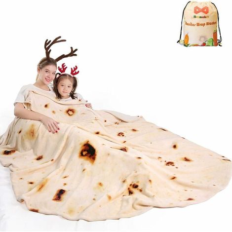 Couverture Burrito - 180 cm x 180 cm - Double Face Flanelle 285 g/m² - Pour Adultes Et Enfants - 1 Pièce (1/5)