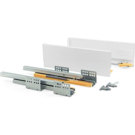 Emuca Cajón exterior Concept 30kg de altura 138mm, profundidad 450mm, Acero, Pintado blanco -