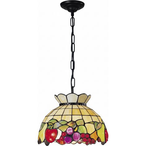SOSPENSIONE FRUIT IN VETRO TIFFANY D.30CM 1 LUCE ATTACCO E27 (1/2)